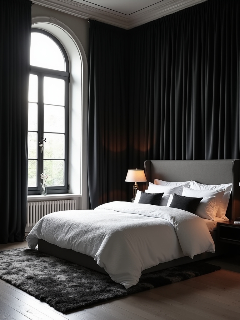 elegant black curtain decor
