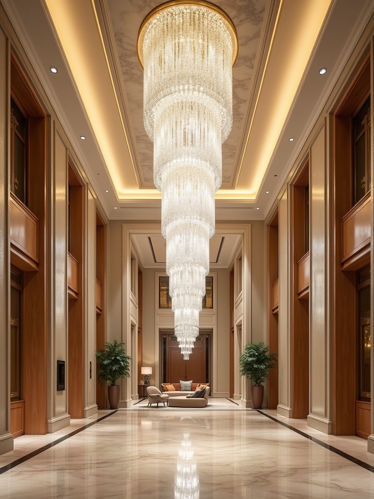 elegant lobby lighting statement