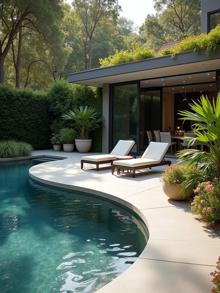 elegant tropical poolside retreat