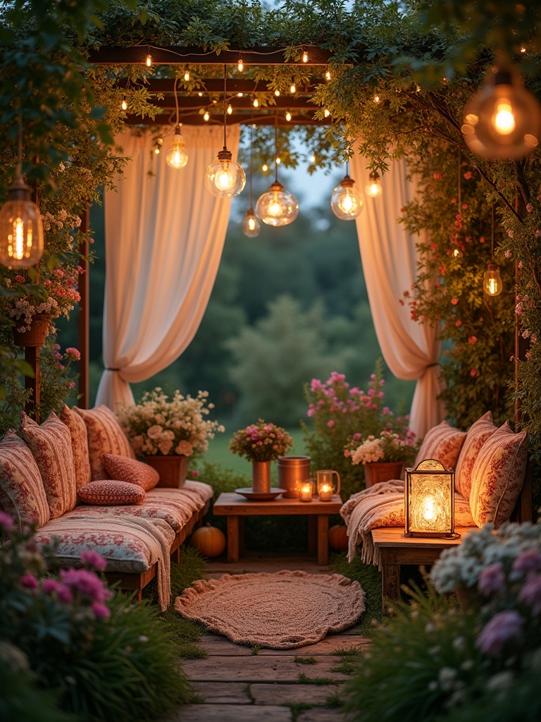 enchanting boho garden lighting