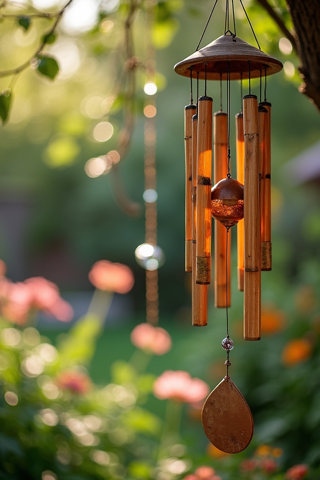 enhance garden with chimes