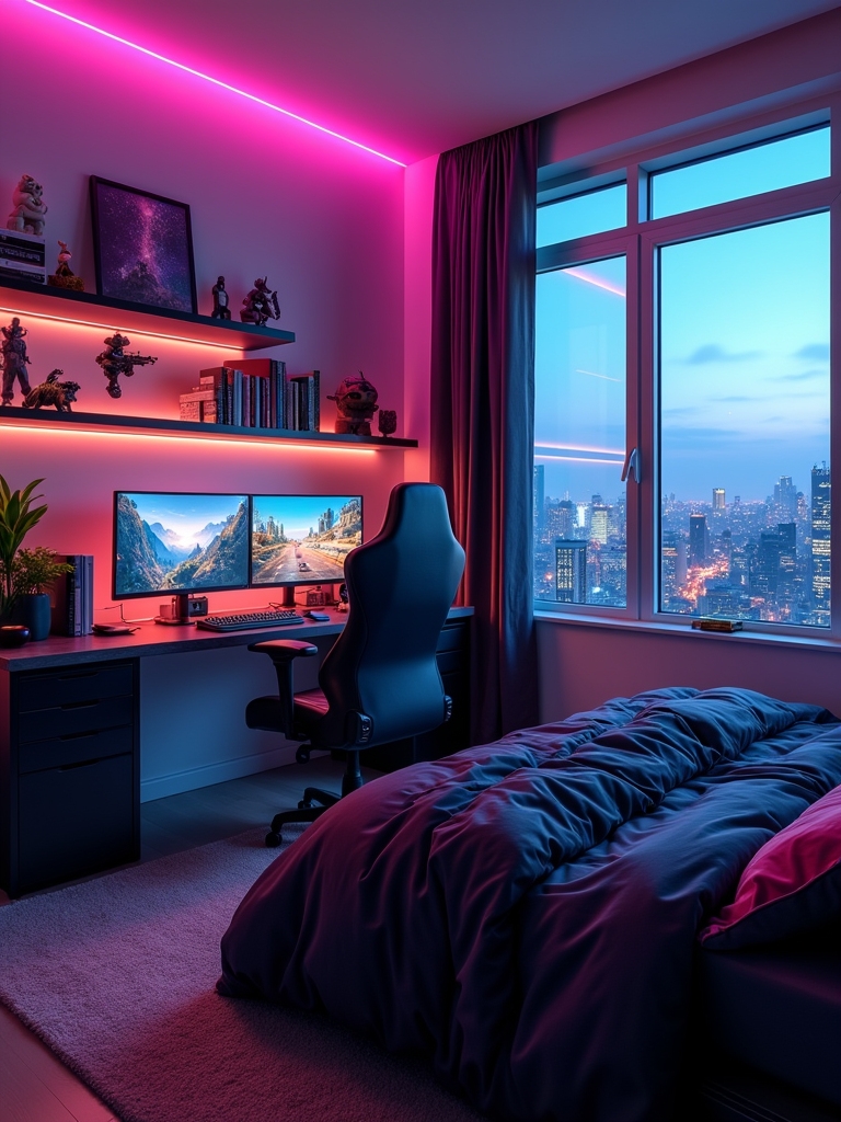 ergonomic tech gaming space