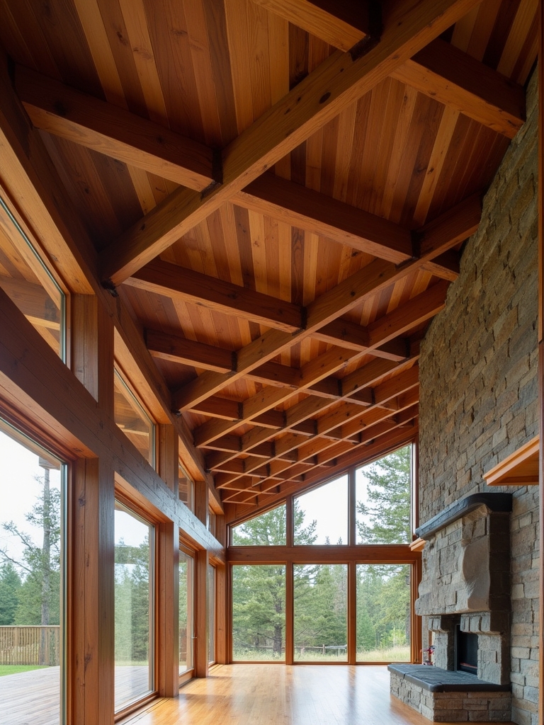 exposed wood trusses enhance spaces