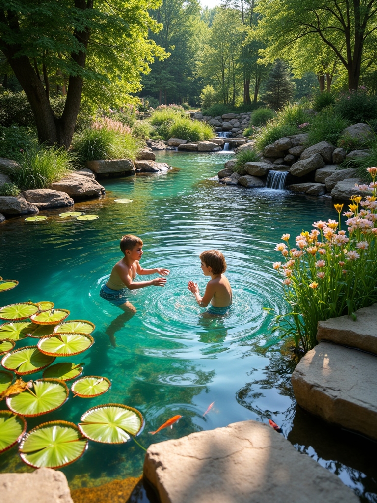 family friendly swimming pond