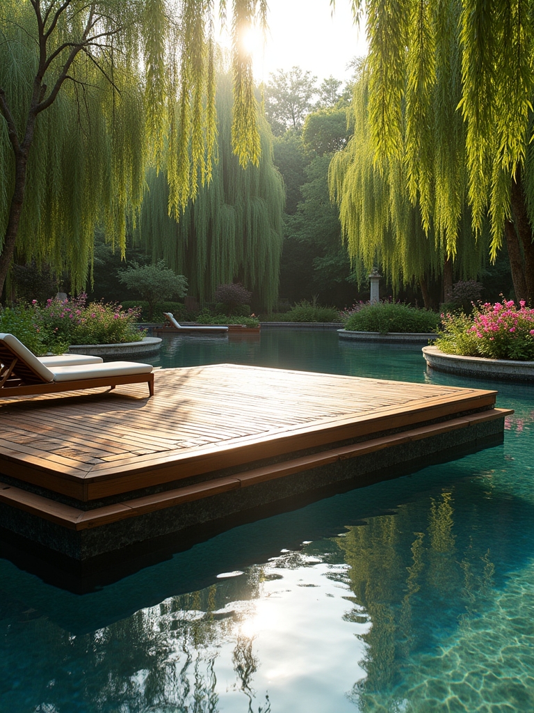 floating deck pond oasis