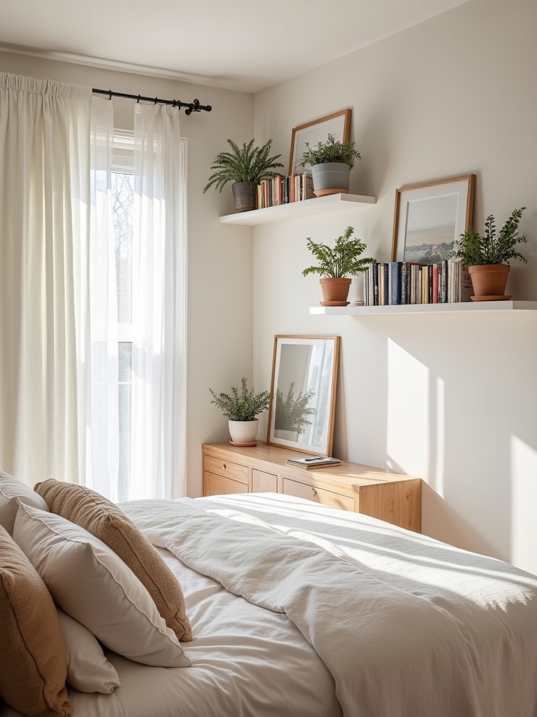 floating shelves for organization