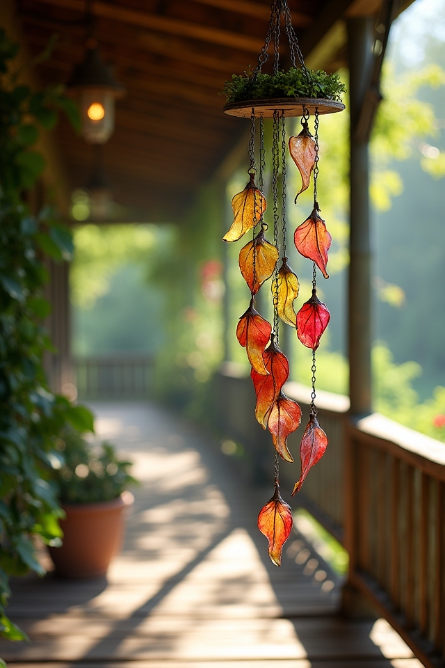 floral and leaf wind chimes