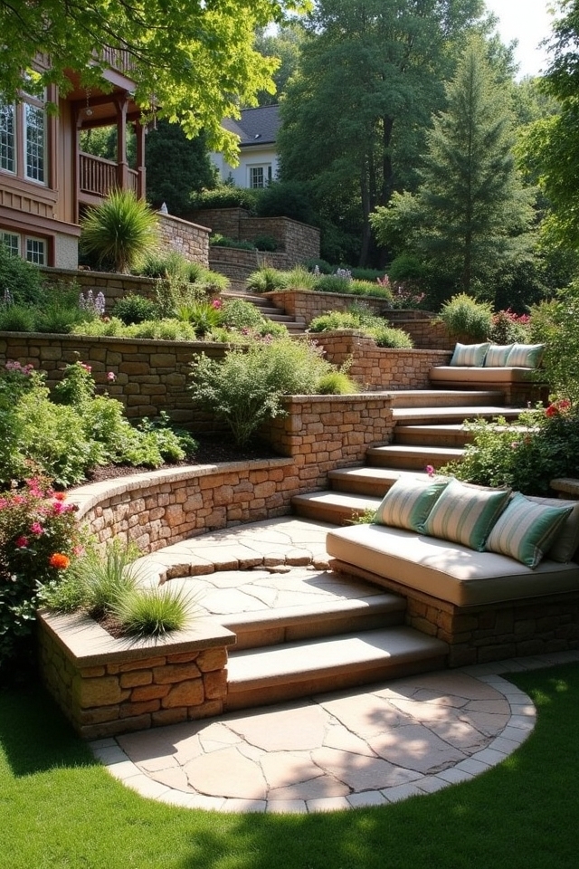 functional sloped yard seating