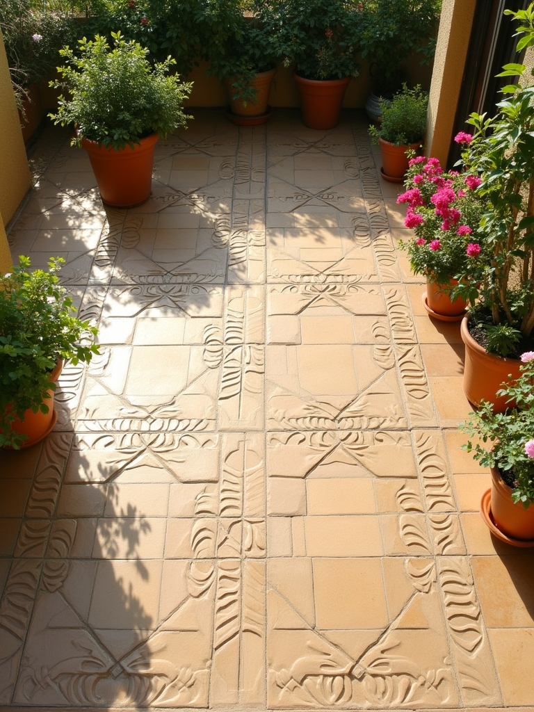 geometric tiles for patios