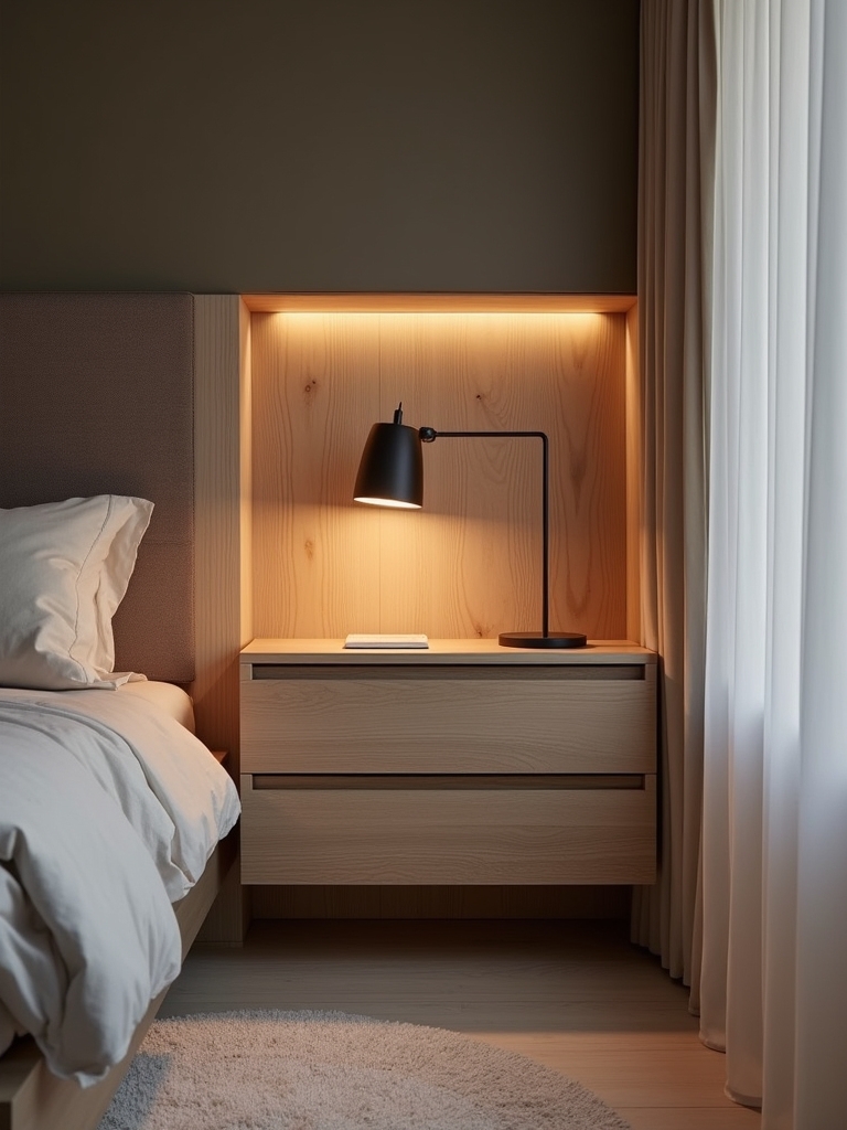 hidden nightstand drawer organization