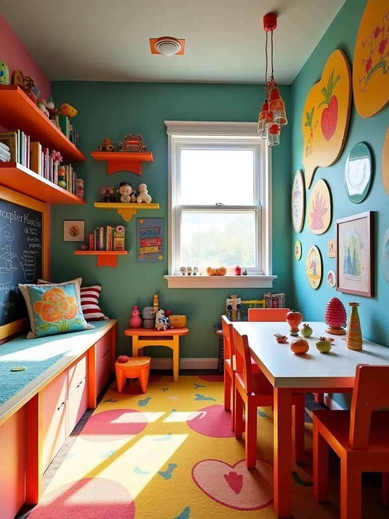 interactive playroom wall features