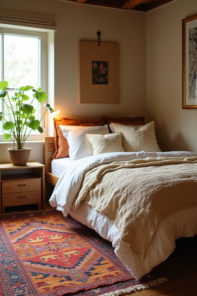 layered rugs for warmth