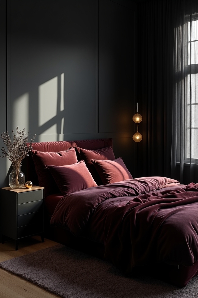light accessories balance dark bedding