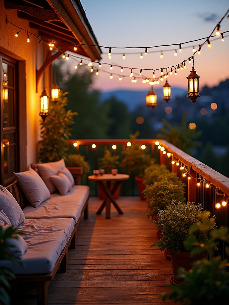 magical balcony string lights