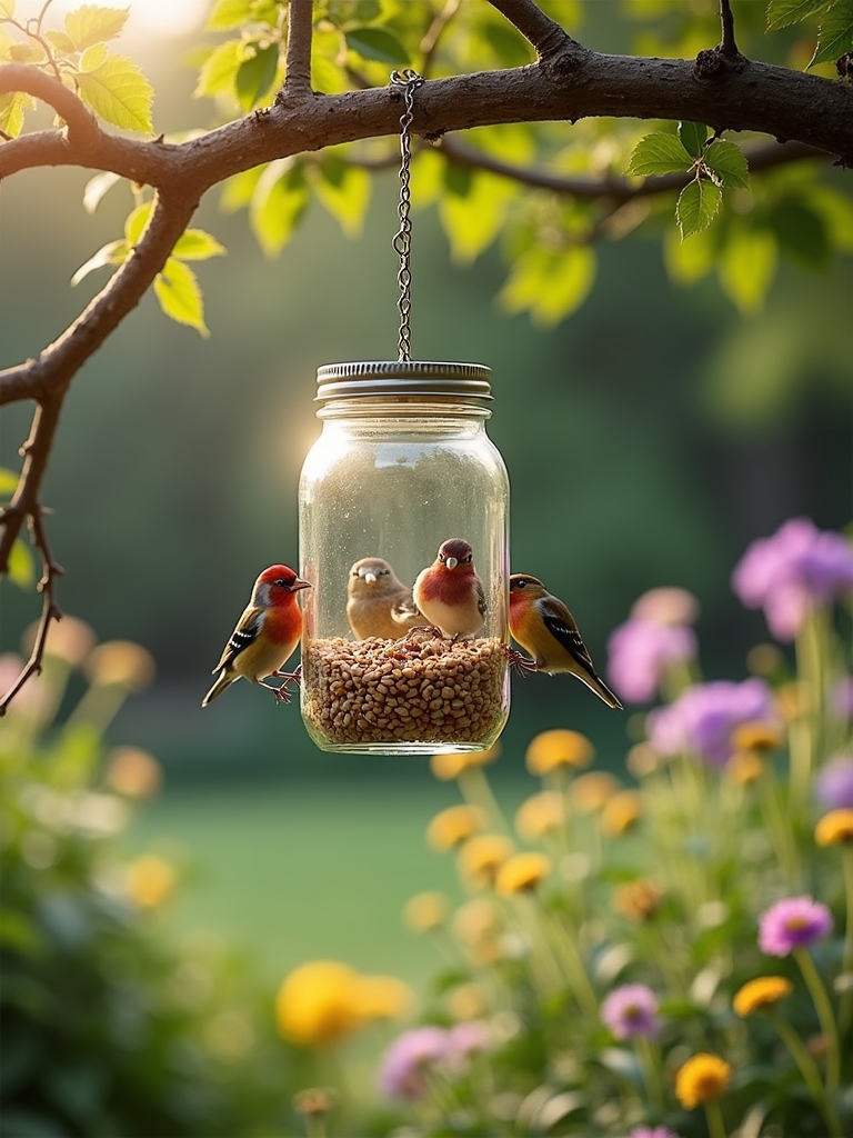 mason jar bird feeder