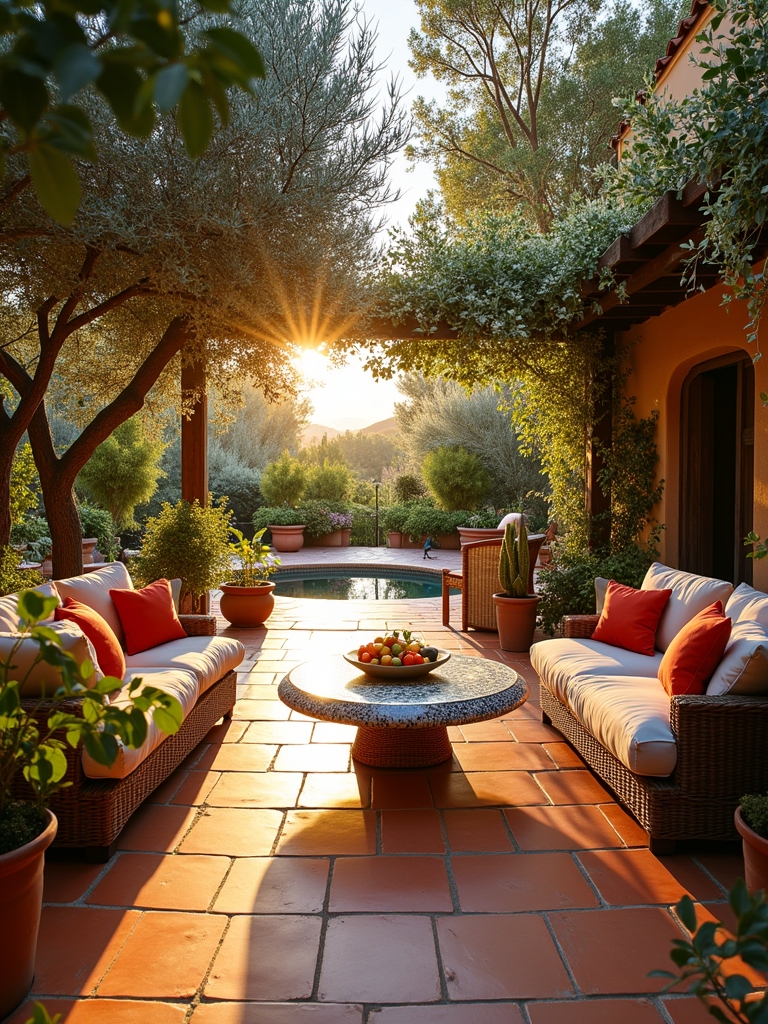 mediterranean outdoor relaxation space