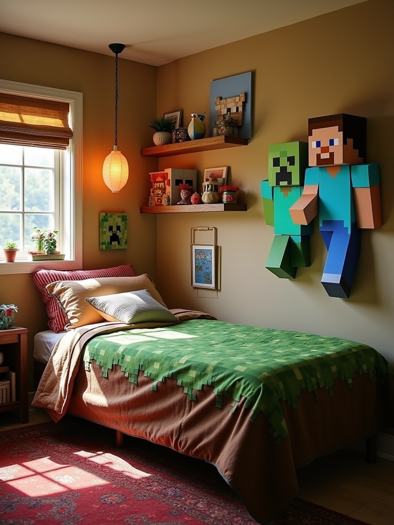 minecraft themed bedroom decor