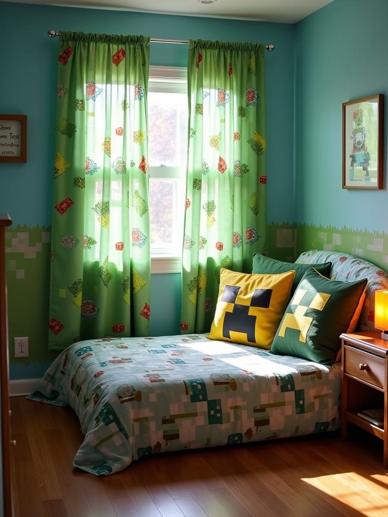 minecraft themed bedroom transformation