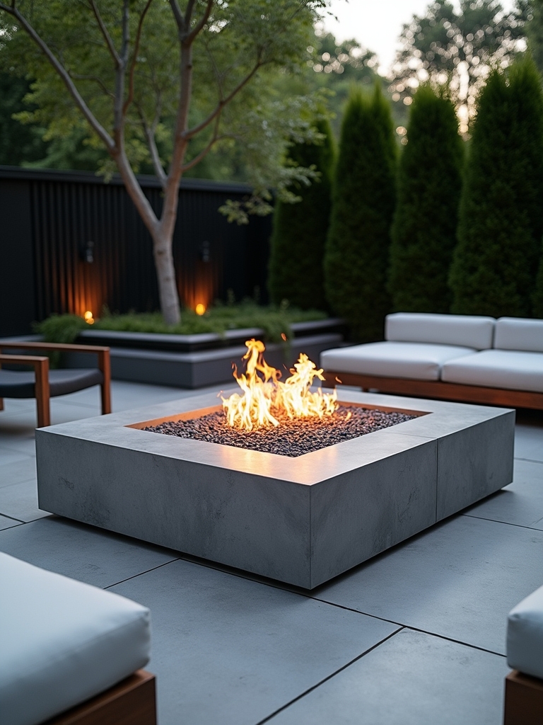 modern customizable concrete firepit