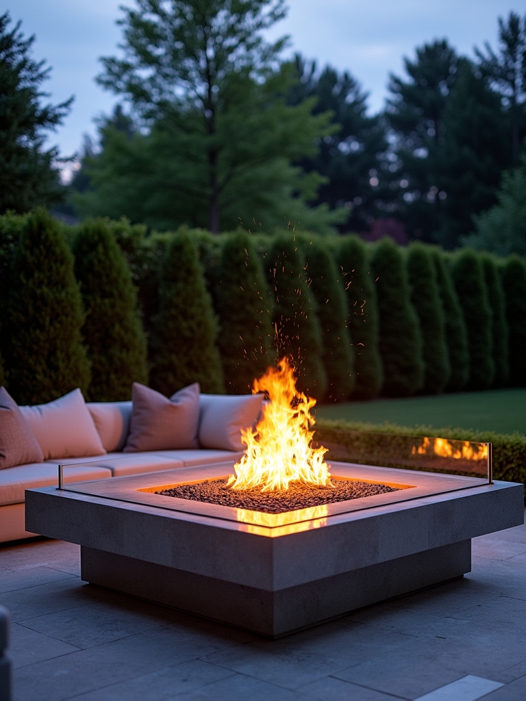 modern elevated fire pit