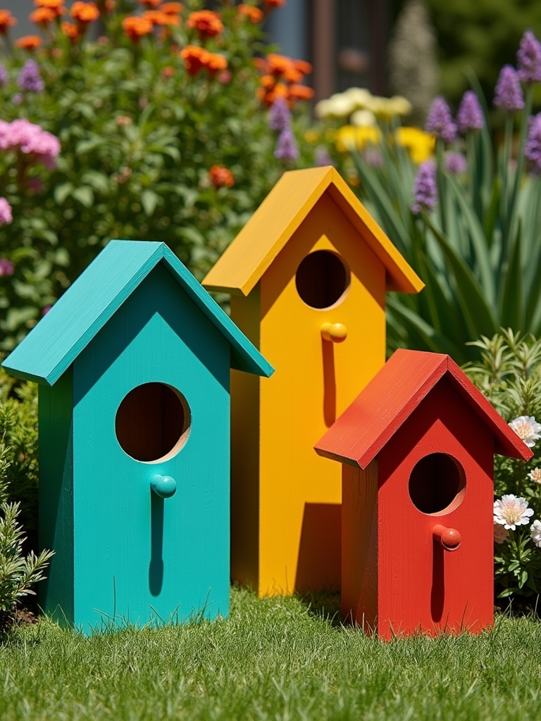 modern geometric birdhouse design