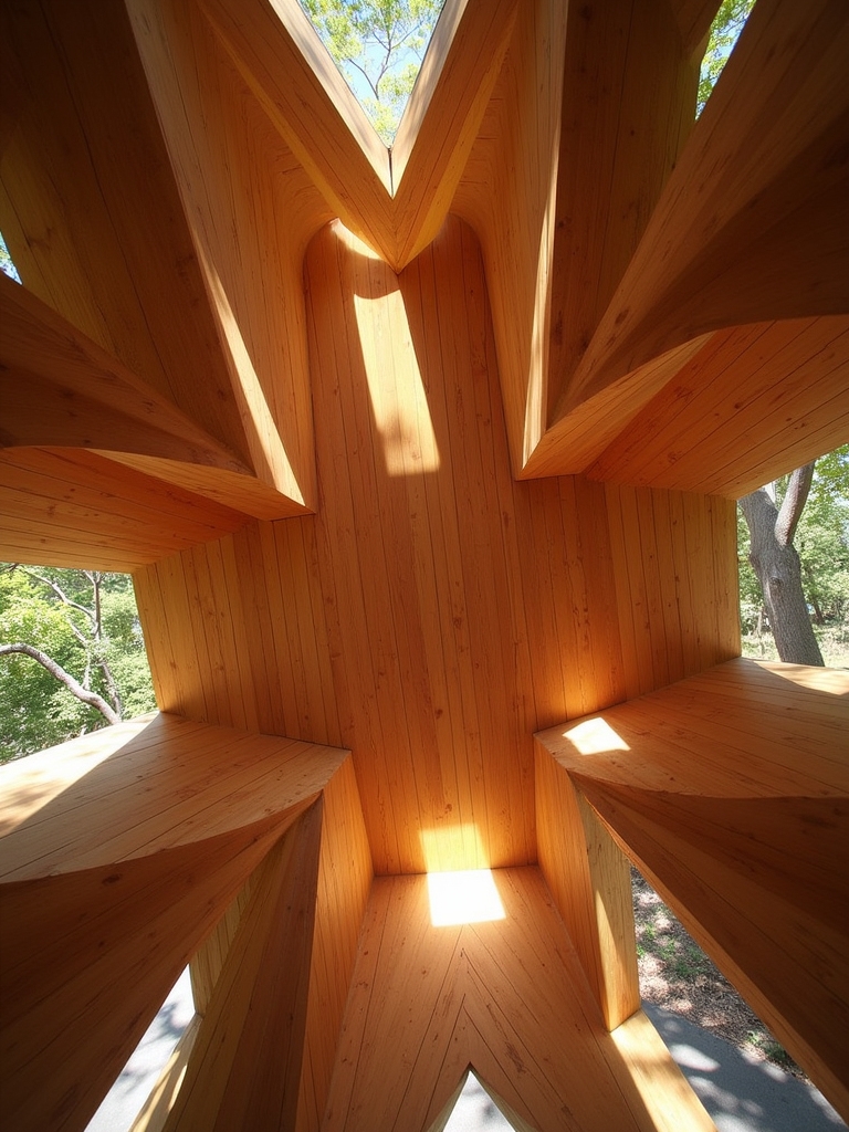 modern geometric wood ceilings