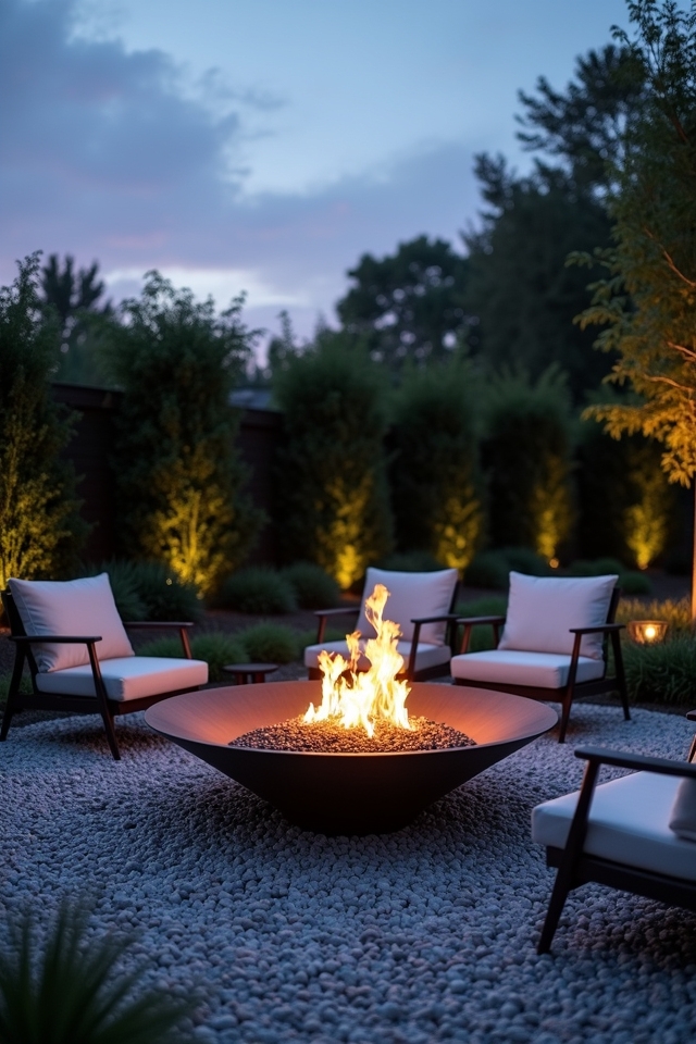 modern outdoor fire bowl