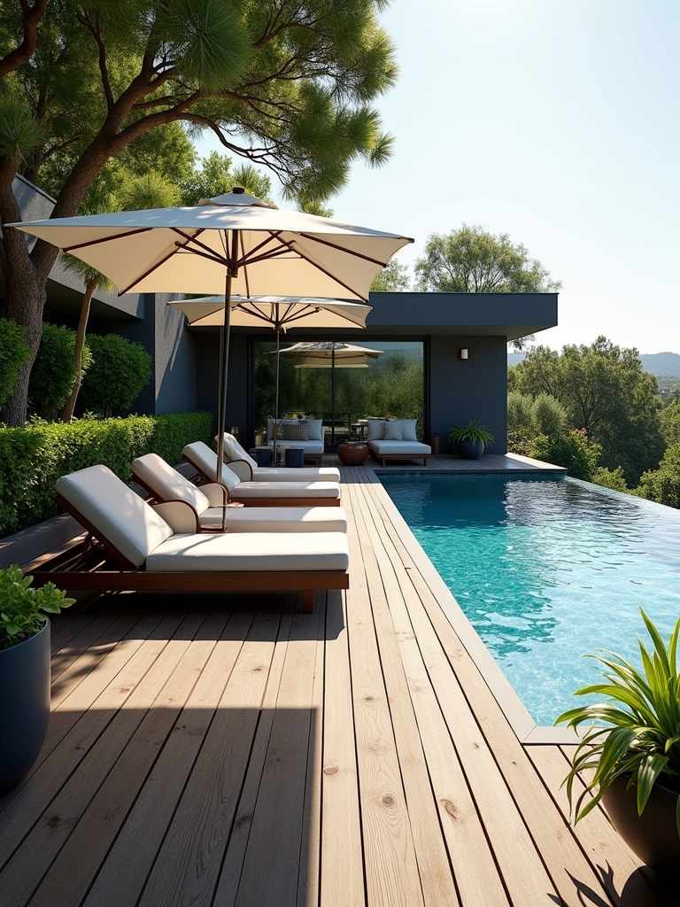 modern poolside deck design