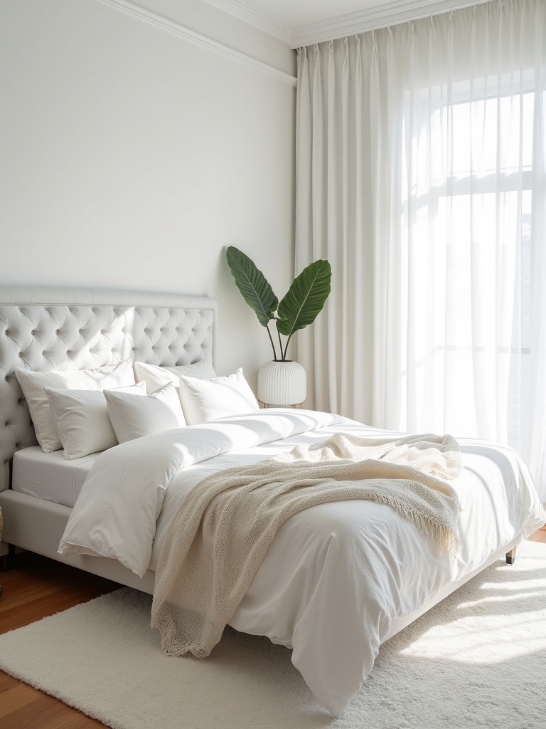 monochromatic serene bedroom design