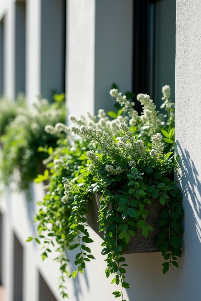monochromatic window box elegance