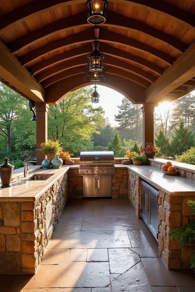 natural stone wood elegance