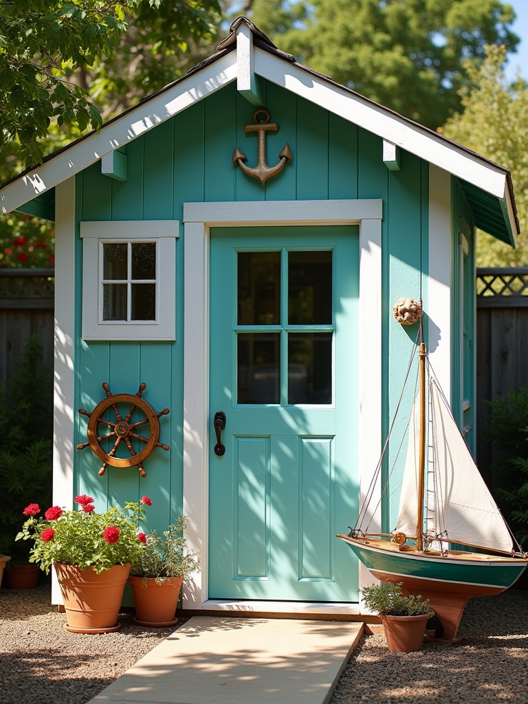 nautical backyard shed decor