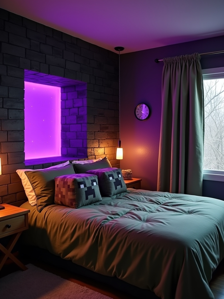 nether themed accent wall design