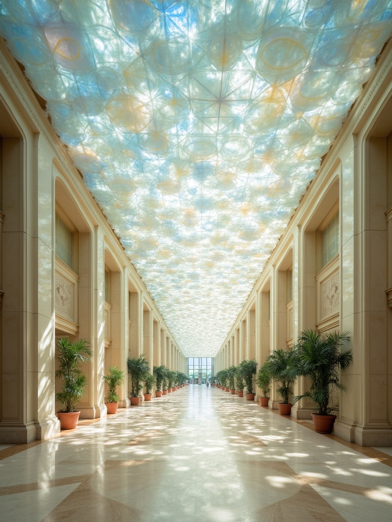 opalescent glass lobby design