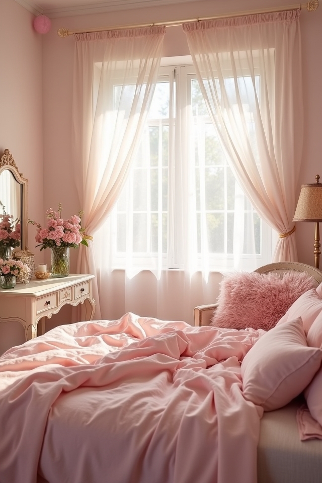 pastel pink bedroom retreat