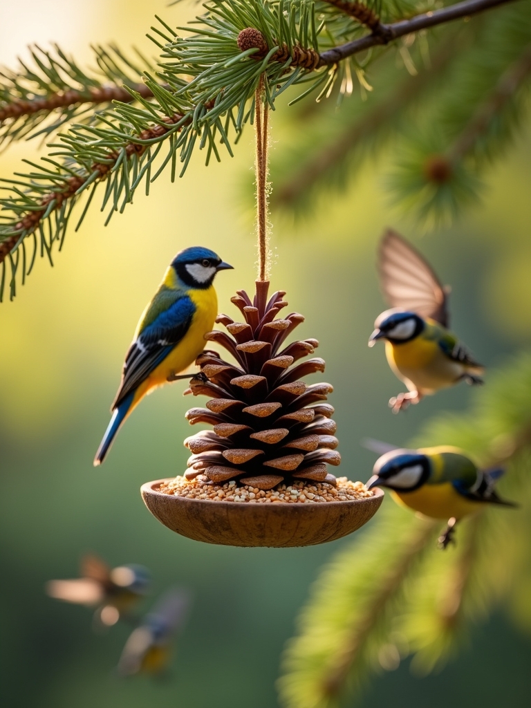 pine cone bird feeder