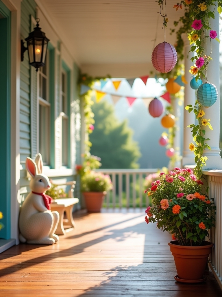 playful easter porch decorations