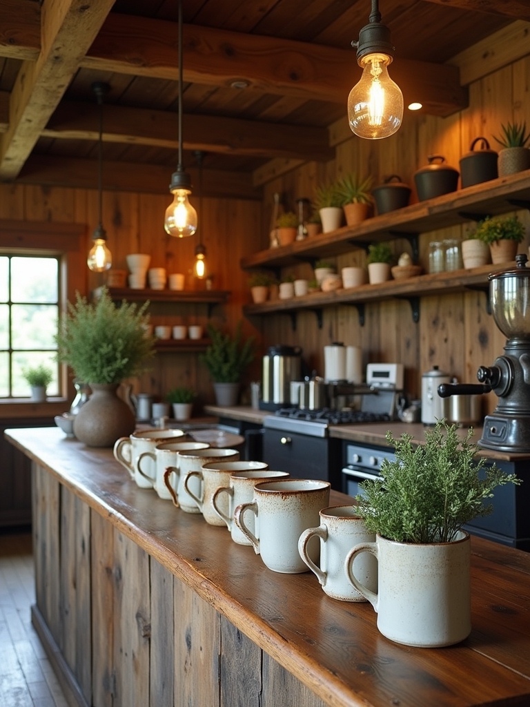 reclaimed wood coffee bar elegance