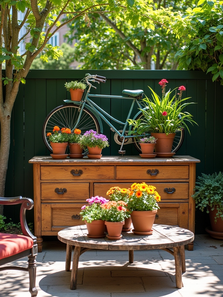 repurposed furniture garden planters