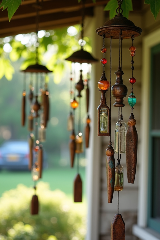 repurposed vintage wind chimes