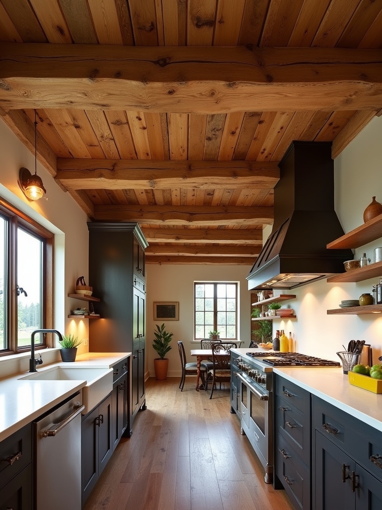 rustic charm enhances kitchens