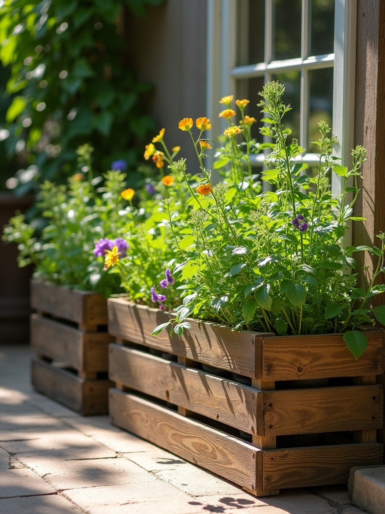 rustic crates for plants