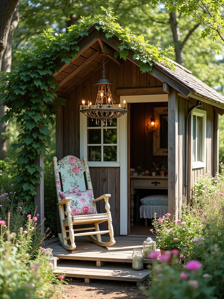 rustic garden relaxation spot