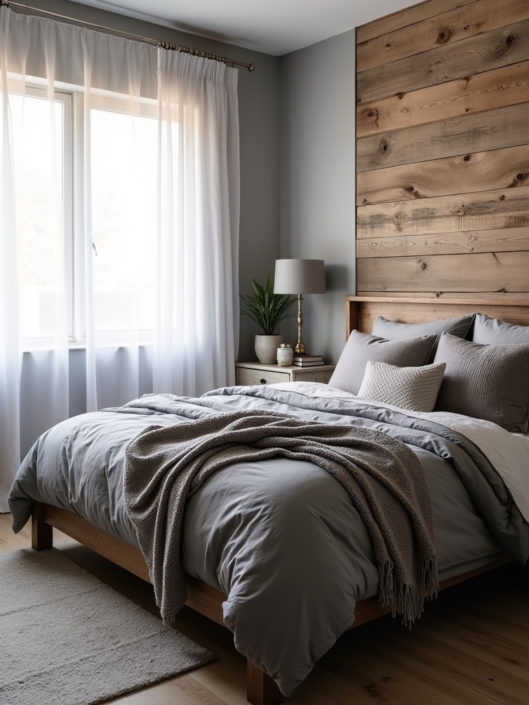 rustic grey bedroom design