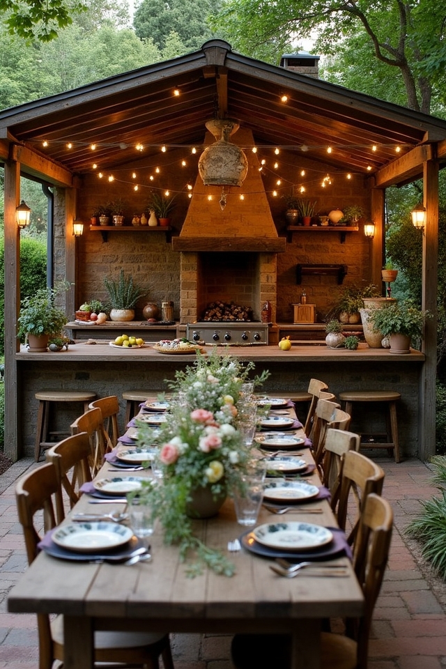 rustic outdoor kitchen charm