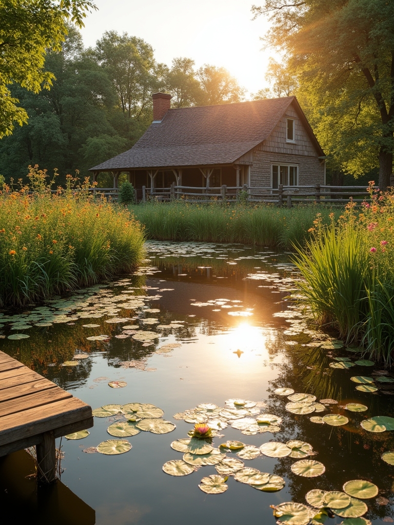 rustic pond for tranquility
