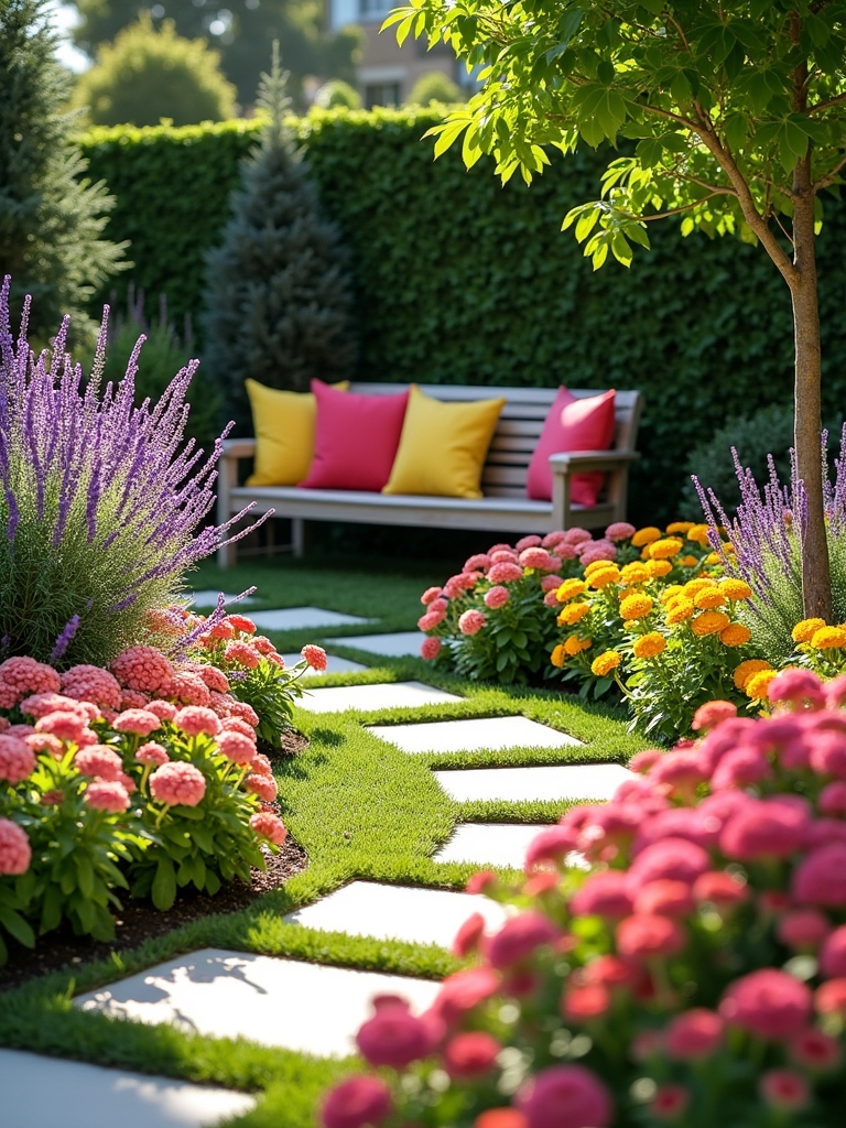 seasonal flower garden display