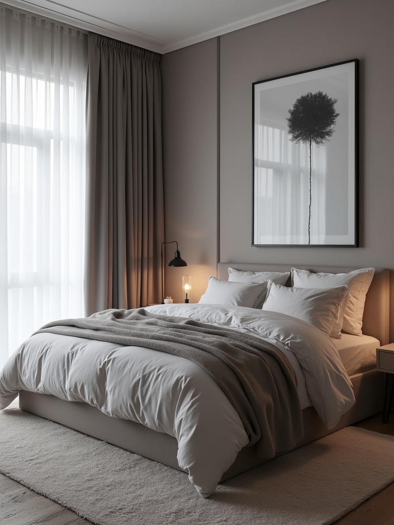 serene minimalist grey decor