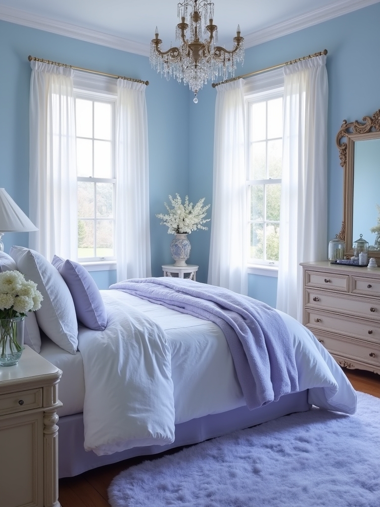serene periwinkle bedroom retreat