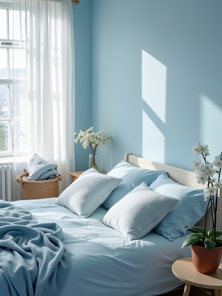 serene soft blue ambiance